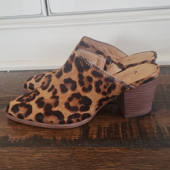 Madewell Harper Mule Leopard Calf Hair K4919 - Picture 2 of 5